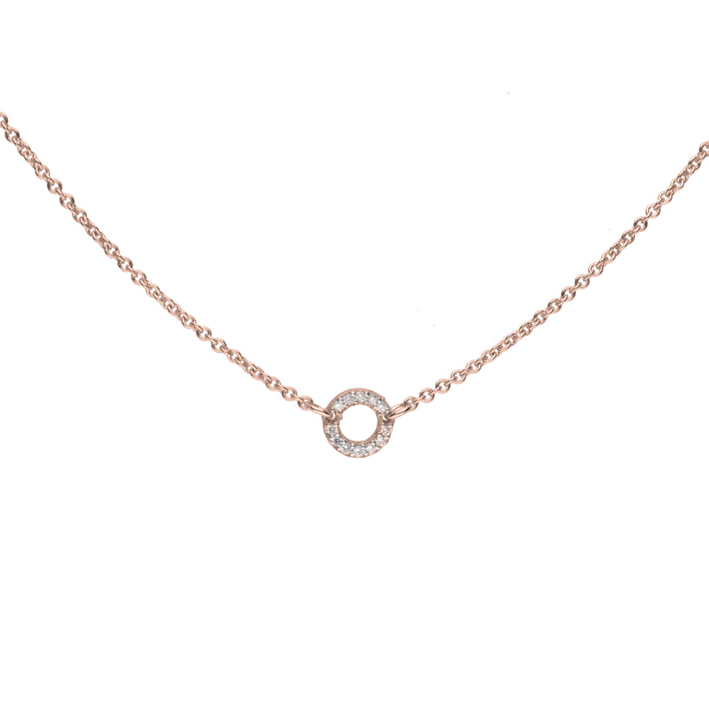0.06ct Diamond Circle Necklace Set in 9k Gold