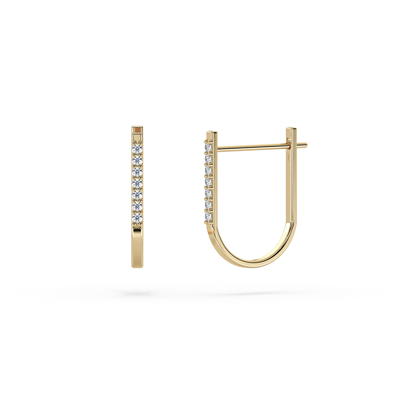 0.13ct Round Brilliant Diamond Huggie Earrings in 9k Yellow Gold