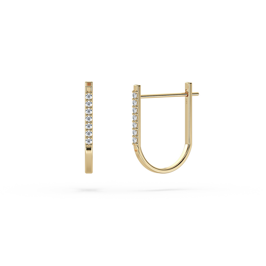 0.13ct Round Brilliant Diamond Huggie Earrings in 9k Yellow Gold