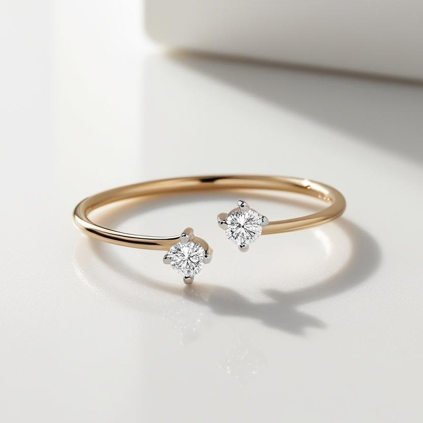 0.20ct Round Brilliant Natural or Lab-Grown Diamond Toi-et-Moi Ring