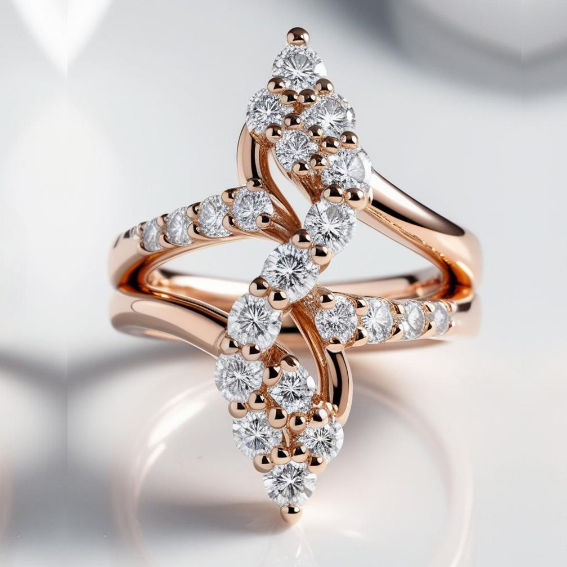 0.21ct Round Brilliant Natural or Lab-Grown Diamond Statement Ring in 9k Gold