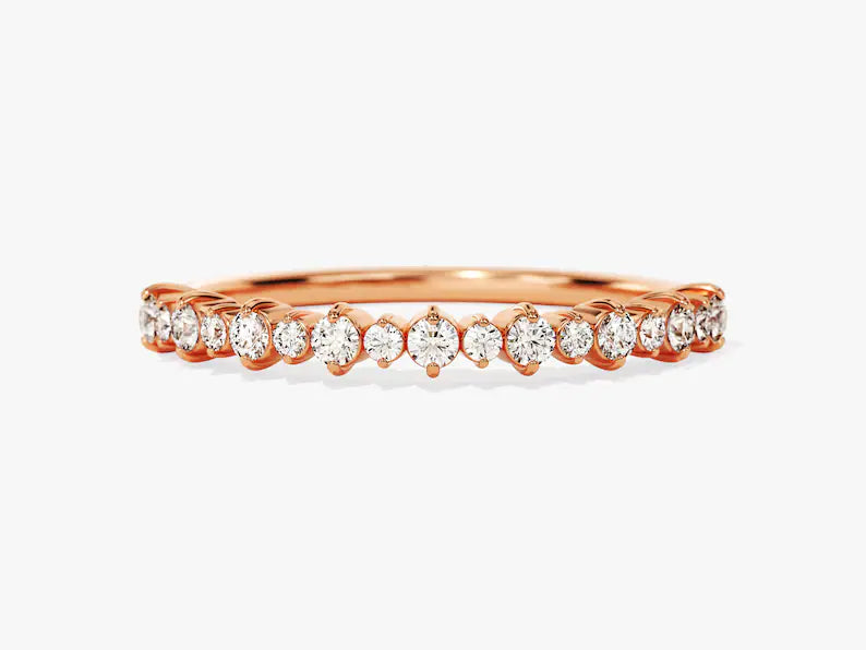 0.26ct Round Diamond Wedding Band in 9k Gold