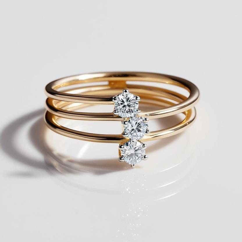 0.30ct Round Brilliant Natural or Lab-Grown Diamond Stacking Ring in 9k Gold