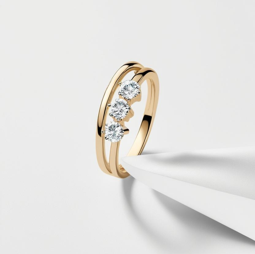 0.30ct Round Brilliant Natural or Lab-Grown Diamond Stacking Ring in 9k Gold