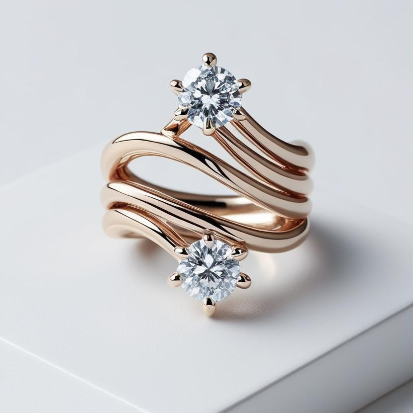 0.60ct Round Brilliant Natural Diamond Toi-et-Moi Engagement Ring