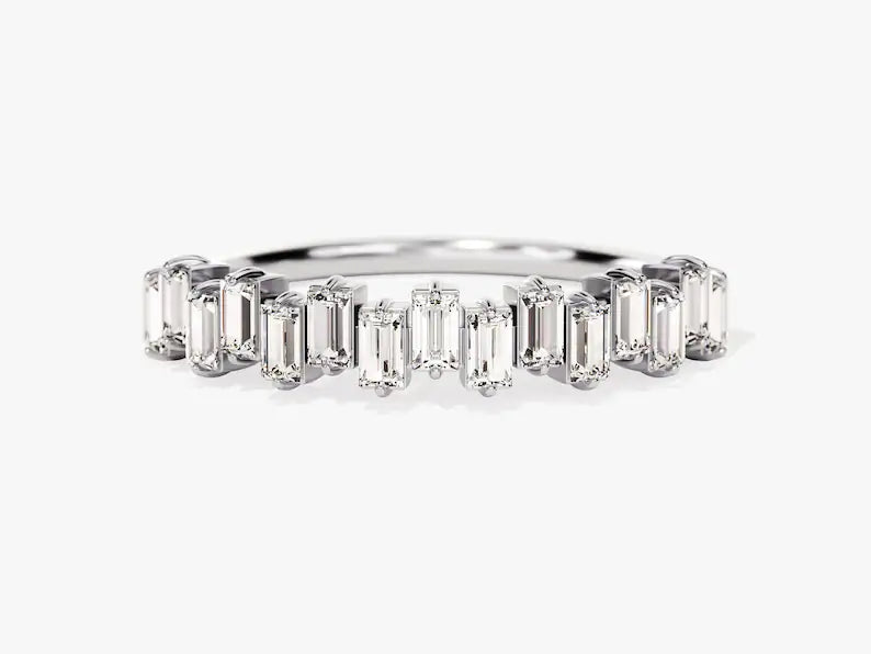 0.75ct Baguette Diamond Wedding Band in 9k Gold