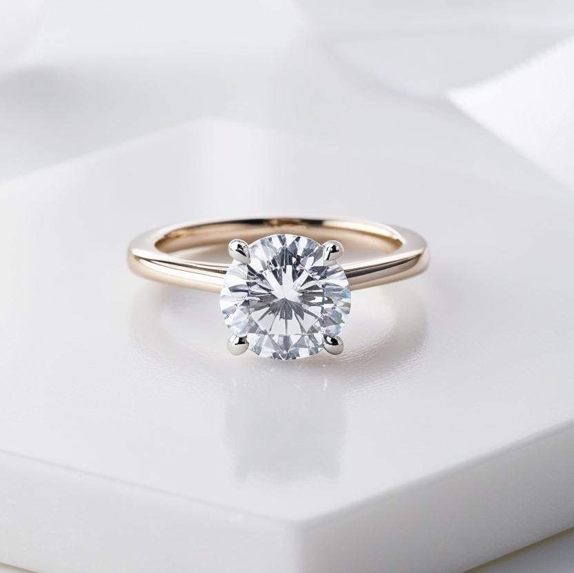 0.80ct Round Solitaire Diamond Engagement Ring in 9k Gold - GIA Certified