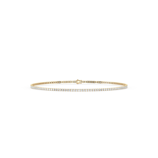 1.09ct Natural Diamond Tennis Bracelet in 9k Yellow Gold - 18.5cm