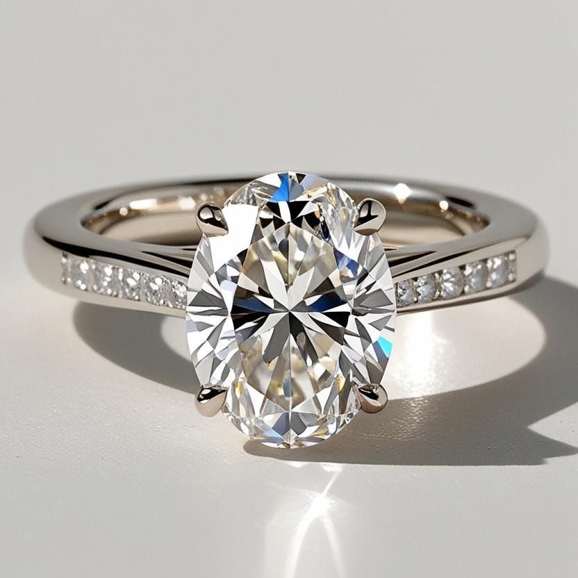 1.13ct Oval Natural or Lab-Grown Diamond Engagement Ring in 9k Gold