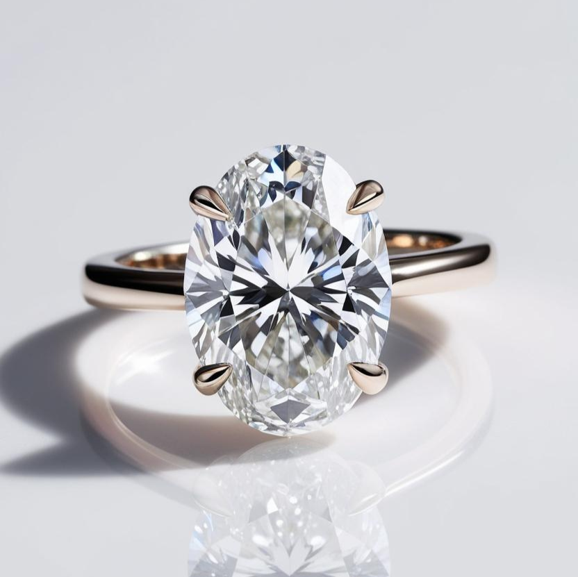 1.50ct Oval Solitaire Diamond Engagement Ring in 9k Gold - GIA Certified