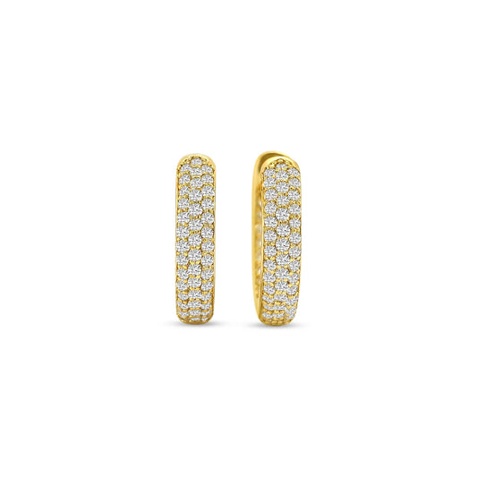 1ct Round Brilliant Diamond Huggy Earrings in 18k Yellow Gold
