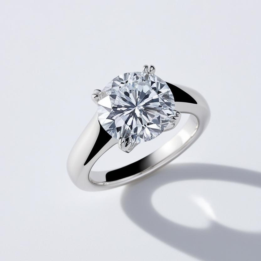 1ct Round Brilliant Solitaire Diamond Engagement Ring in 9k Gold - GIA Certified