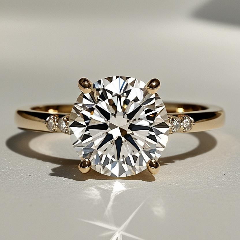 2.12ct Round Brilliant Natural or Lab-Grown Diamond Engagement Ring in 9k Gold