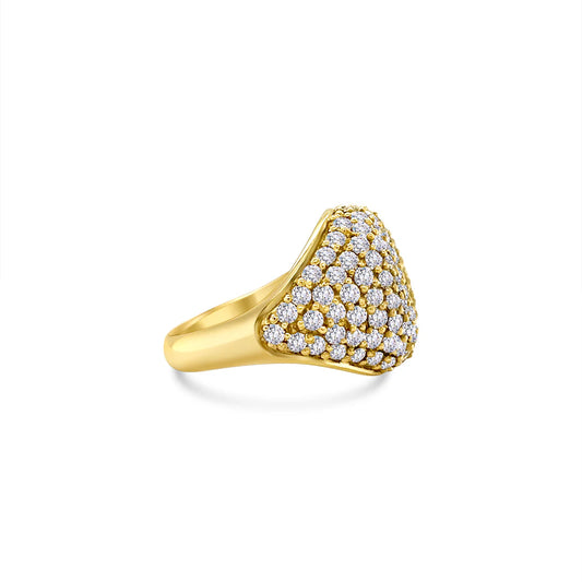 2.50ct Bold Natural Diamond Pavé Ring in Yellow Gold