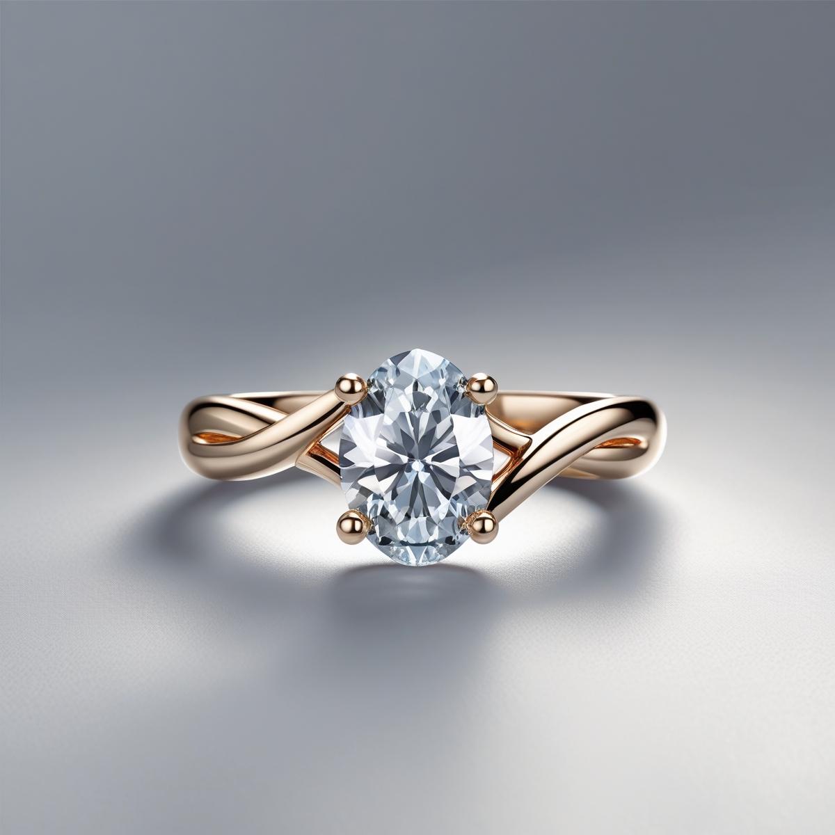 Oval Brilliant Twist Natural or Lab-Grown Diamond Solitaire Engagement Ring