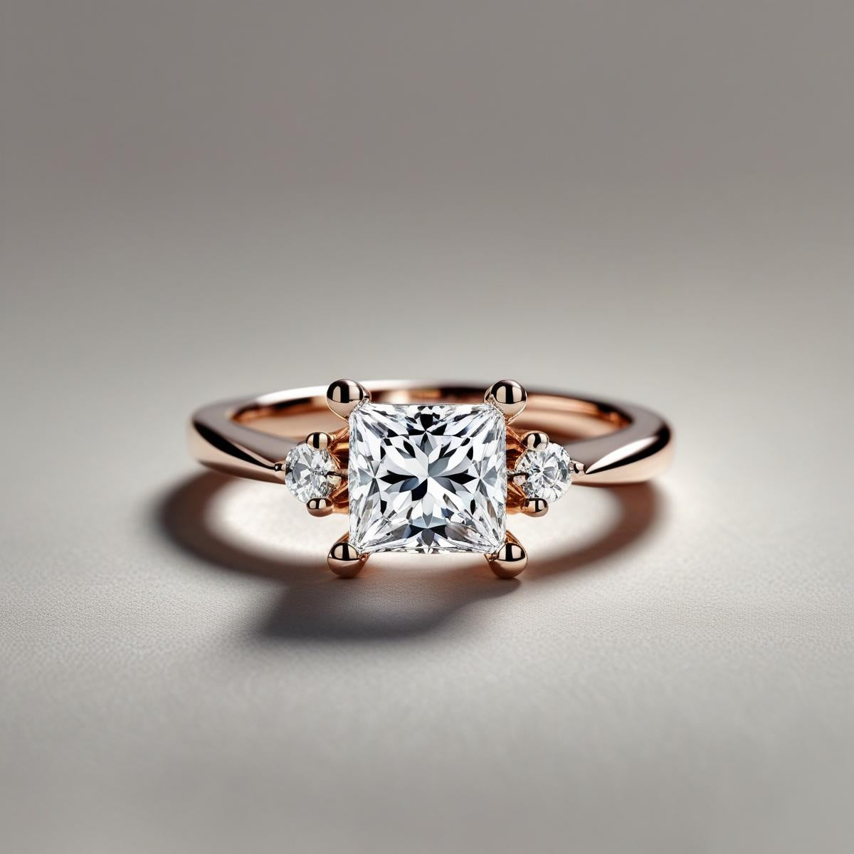 Princess & Round Natural or Lab-Grown Diamond Trilogy Engagement Ring