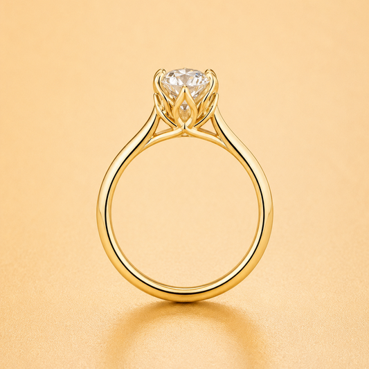 4-Claw Oval Brilliant Diamond Solitaire Ring