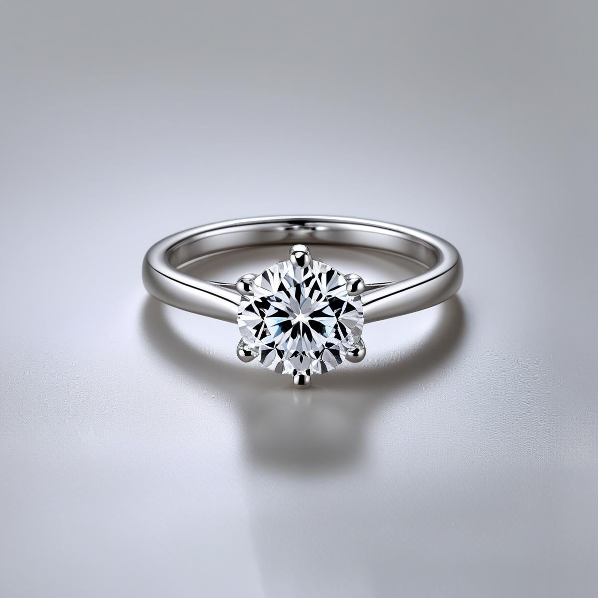 6-Prong Round Brilliant Natural or Lab-Grown Diamond Solitaire Engagement Ring