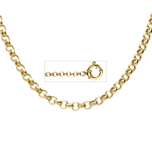 9k Yellow Gold Italian Rolo Italian Link Bracelet - 3.5mm (19cm)