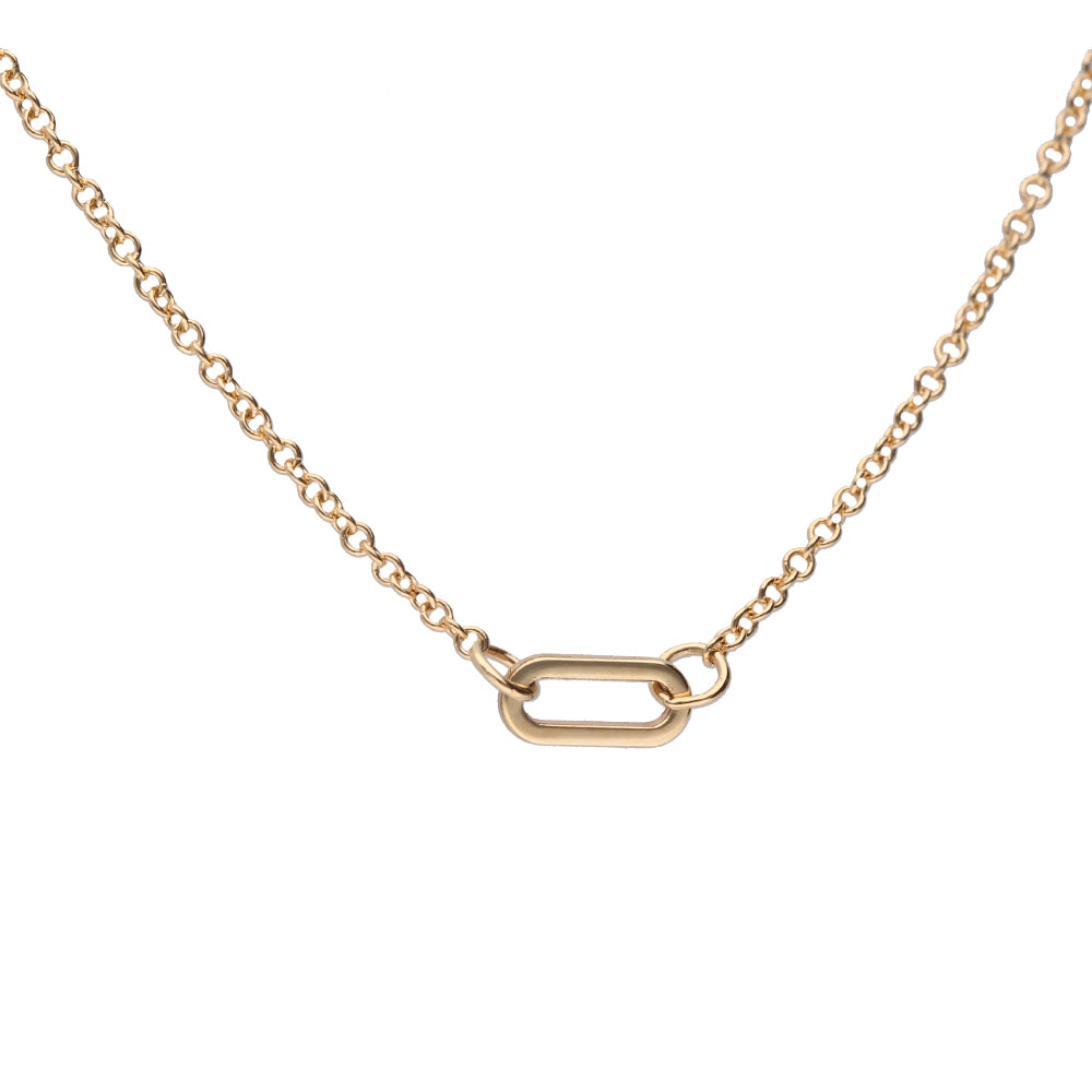 Anchor Oval Link Necklace in 9k Yellow Gold