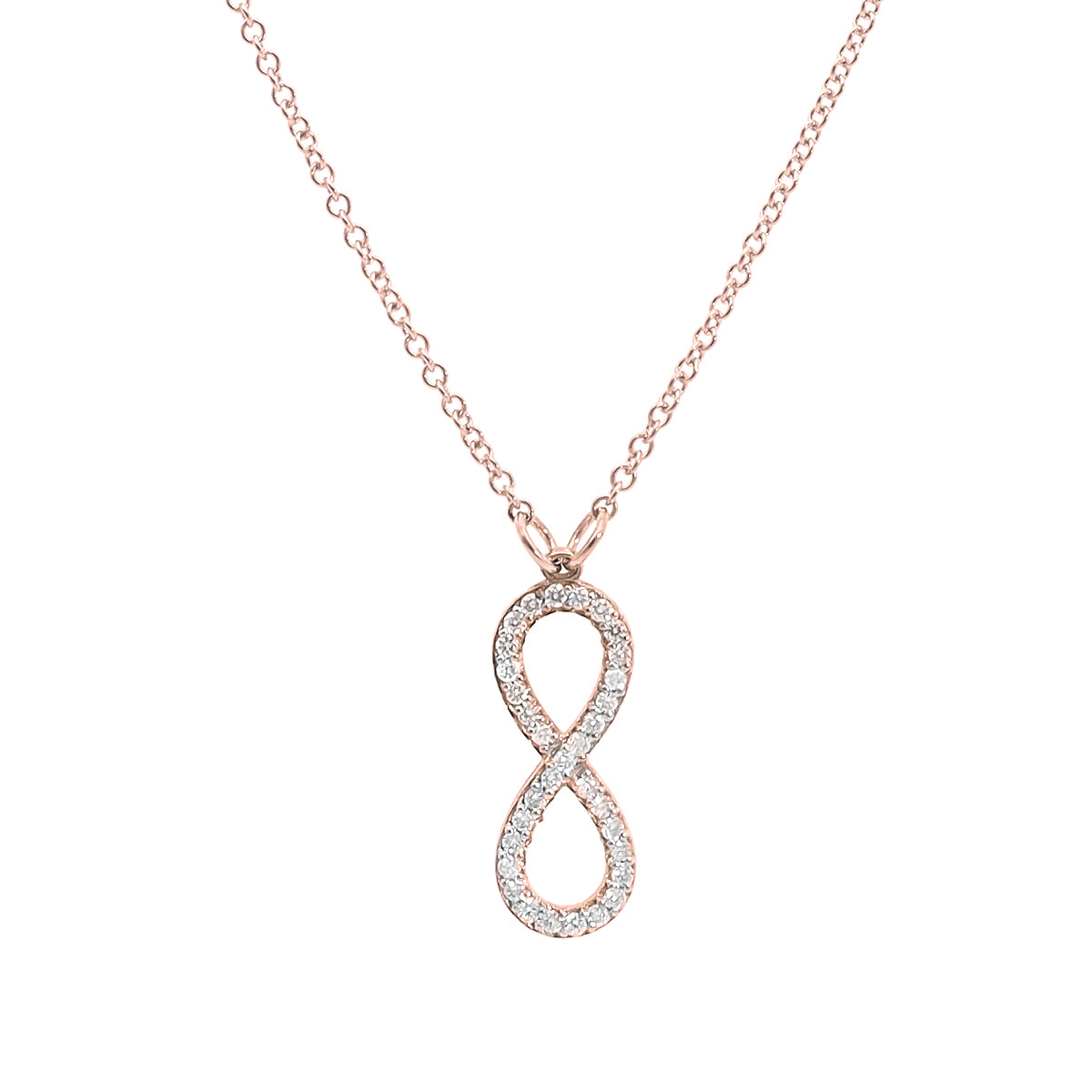 0.17ct Infinity Lab-Grown Diamond Necklace in 9k Gold