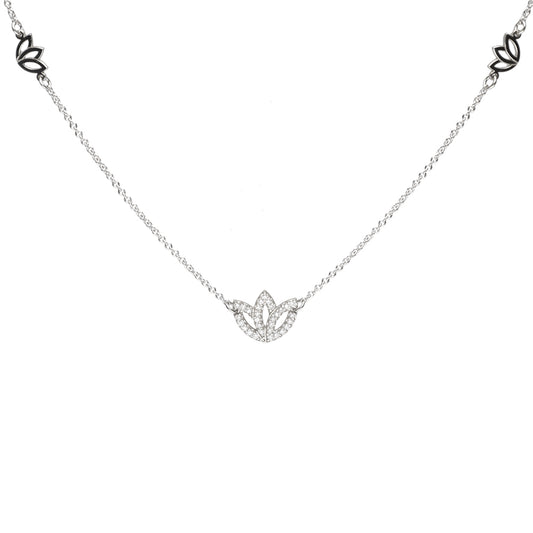 0.15ct 3-Protea Natural Diamond Necklace in 9k Gold