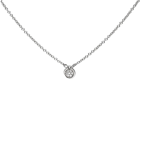 0.035ct Diamond Single Illusion Necklace Set in 9k Gold