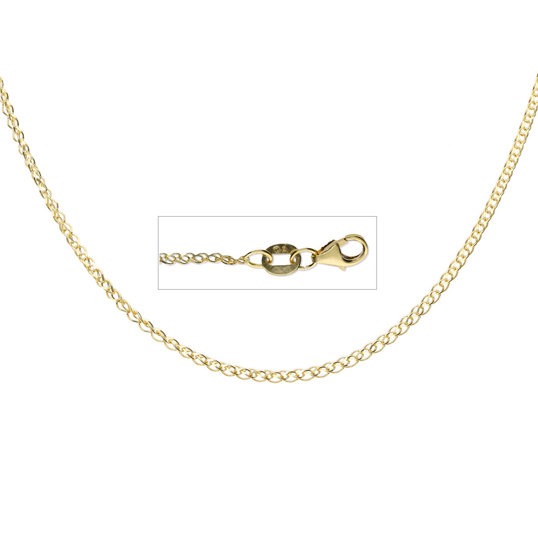 9k Gold Diamond Cut Wheat Chain