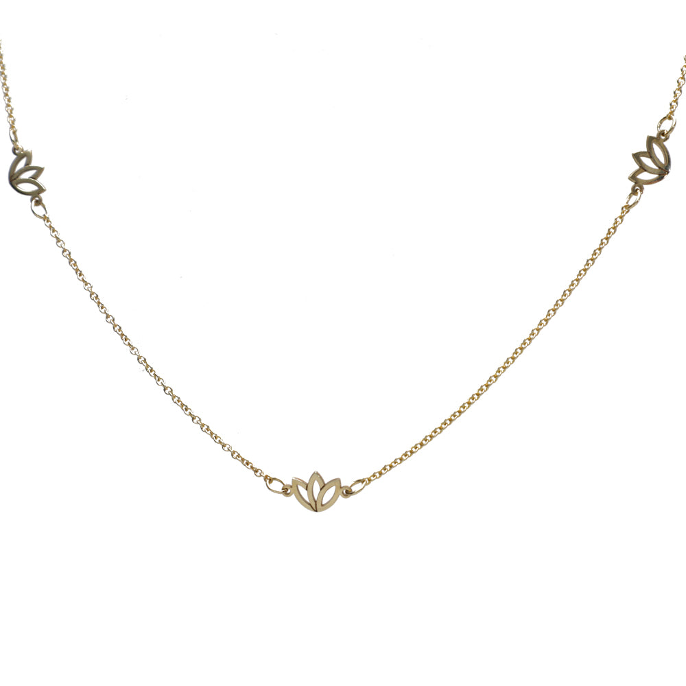 Anchor Protea Link Necklace in 9k Gold