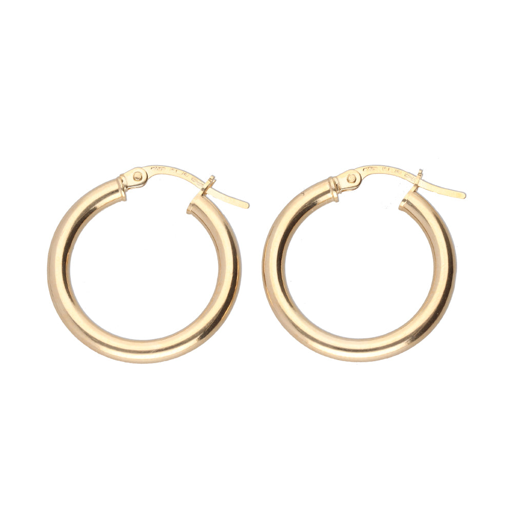 9k Yellow Gold Hoop Earrings (Various Sizes)