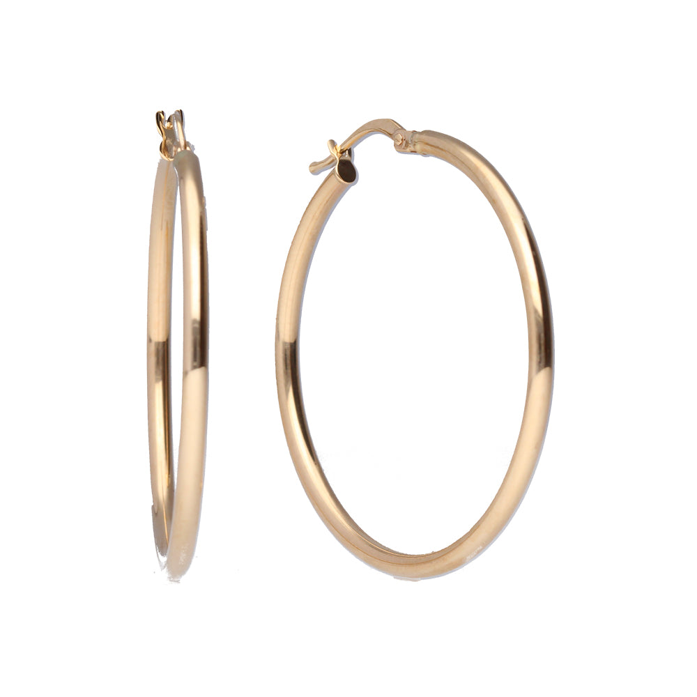 9k Yellow Gold Hoop Earrings (Various Sizes)