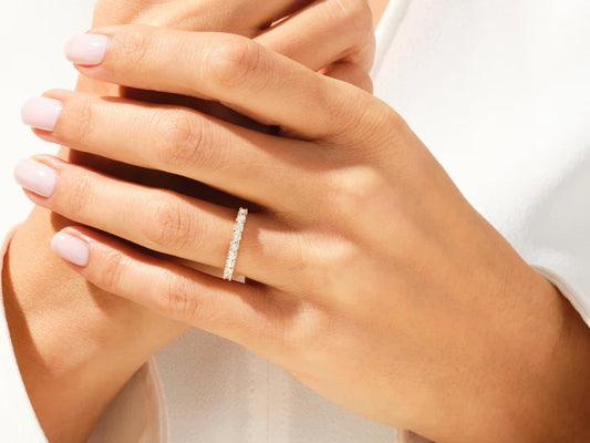 Classic 0.45ct Nine-Stone Diamond Wedding Band in 9k Gold