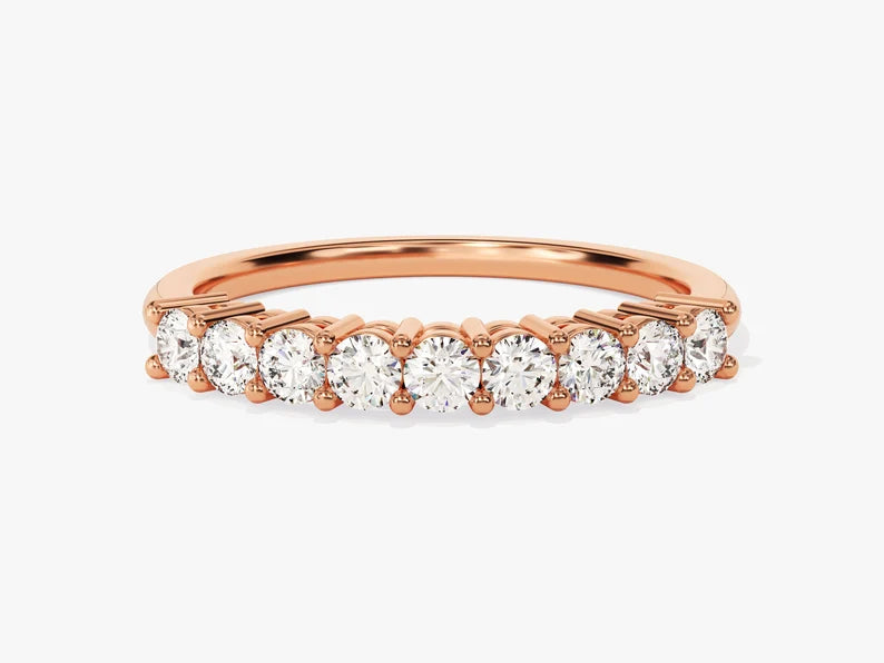 Classic 0.45ct Nine-Stone Diamond Wedding Band in 9k Gold