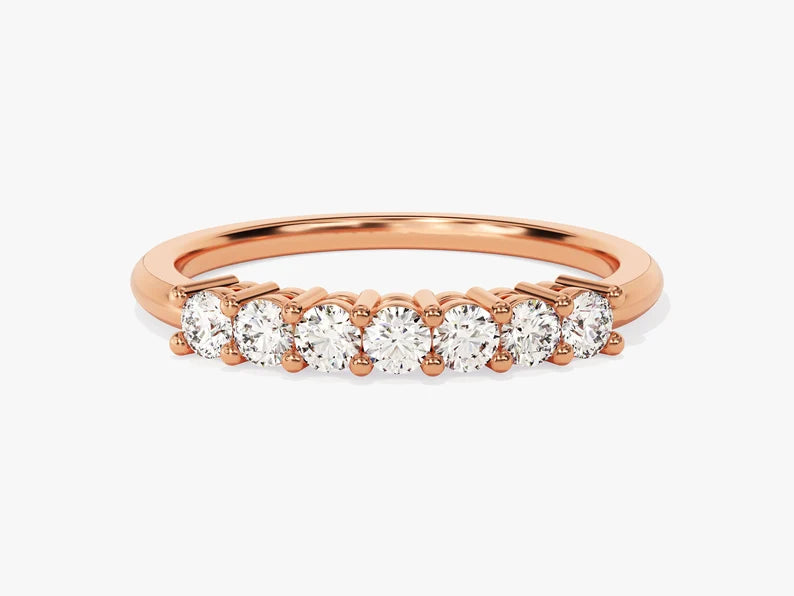 Classic 0.35ct Seven-Stone Diamond Wedding Band in 9k Gold