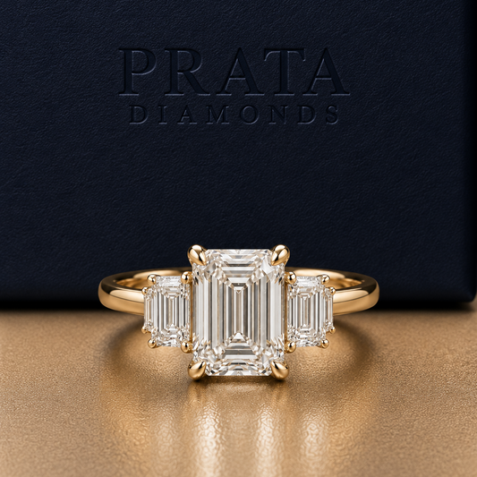 Emerald Five-Stone Diamond Engagement Ring
