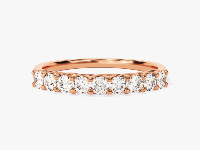 0.45ct Nine-Stone Trellis Diamond Wedding Band in 9k Gold