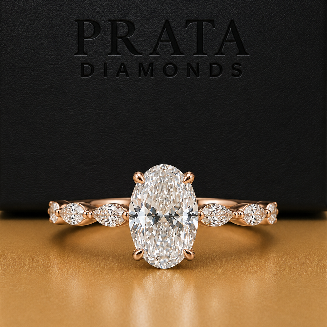 Oval Brilliant & Marquise Diamond Engagement Ring