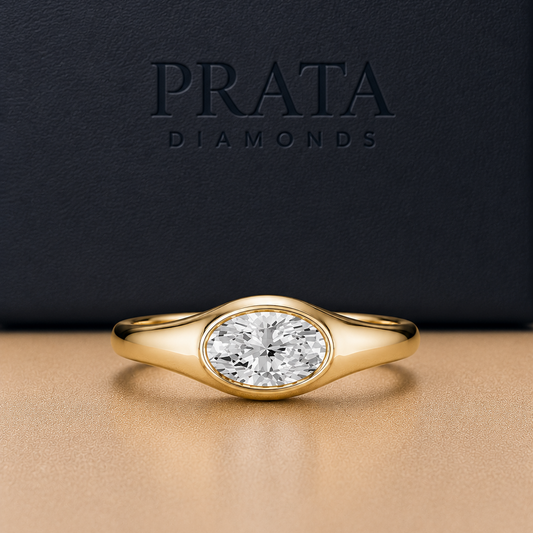 Pear Diamond Bezel Set Solitaire Ring