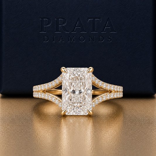Radiant Split-Band Diamond Accent Engagement Ring Natural & Lab-Grown Diamonds