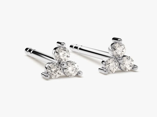 0.12ct Round Trio Natural Diamond Earrings in 9k Gold