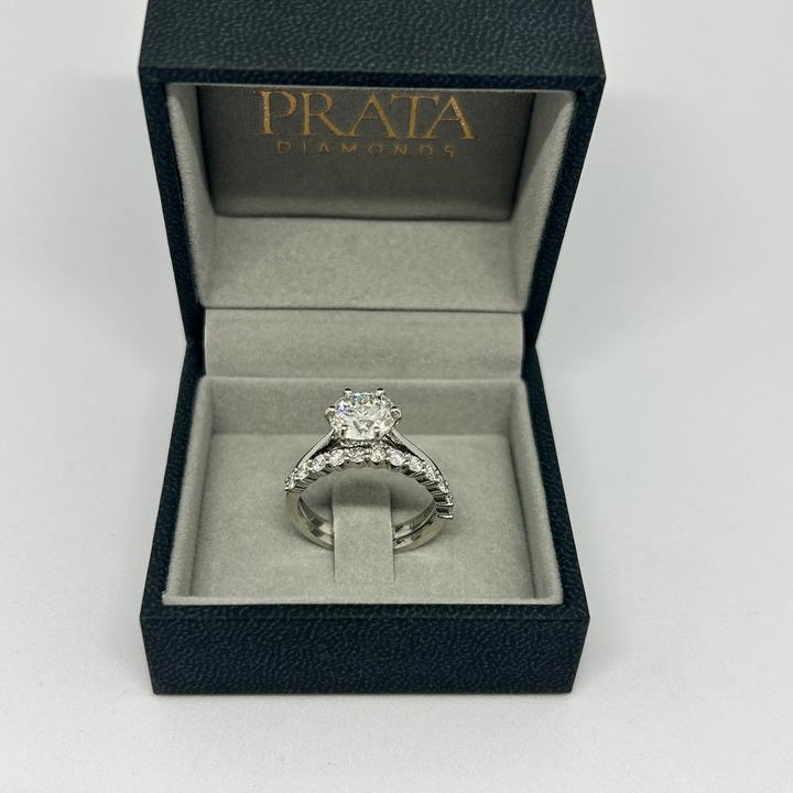 2.60ct Round Brilliant Cut Lab-Grown Diamond Engagement Ring Bridal Set in Platinum – IGI Certified