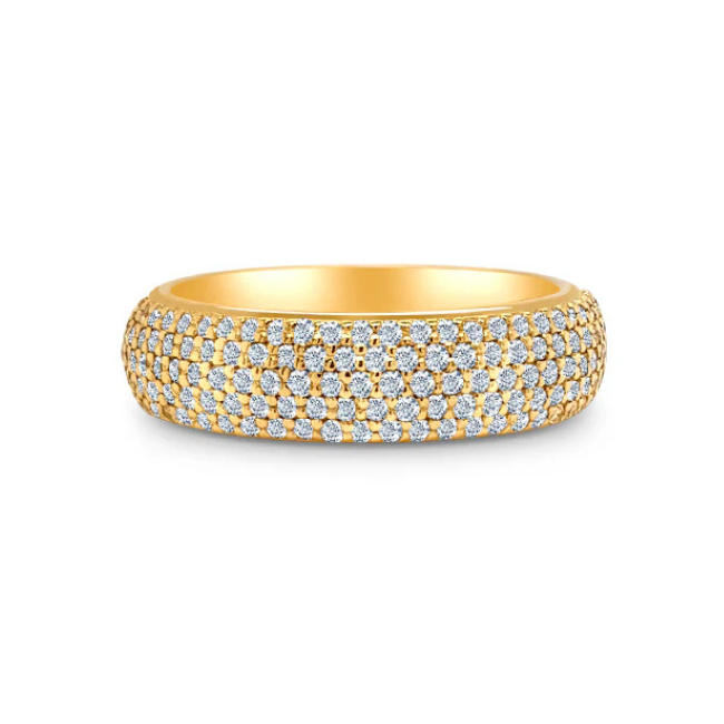0.64ct Round Brilliant Pavé Natural Diamond Ring in 9k Gold