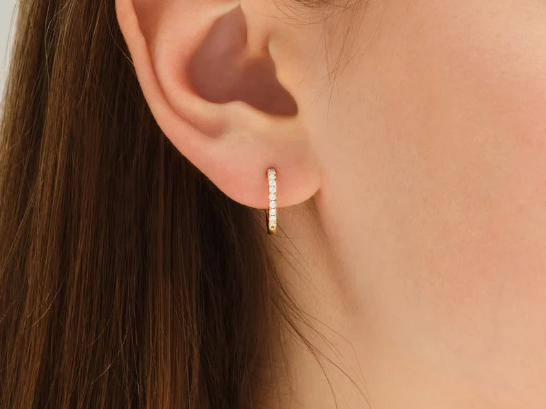 0.30ct Round Huggie Diamond Earrings in 9k Gold