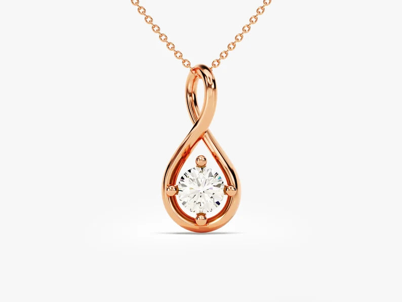 0.50ct Round Infinity Diamond Pendant in 9k Gold