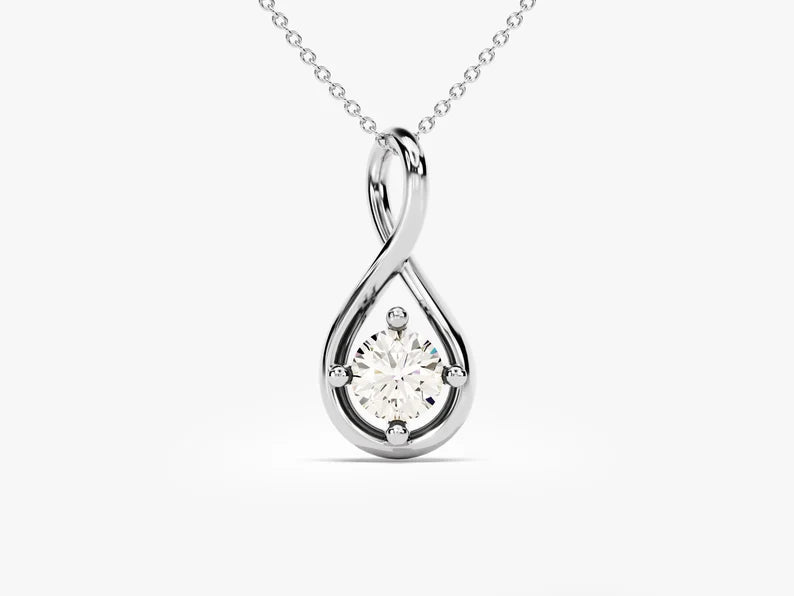 0.50ct Round Infinity Diamond Pendant in 9k Gold