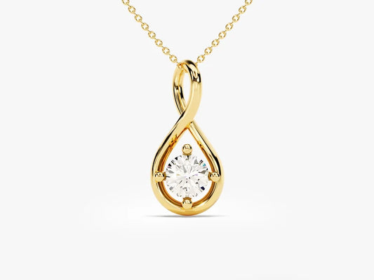0.50ct Round Infinity Diamond Pendant in 9k Gold