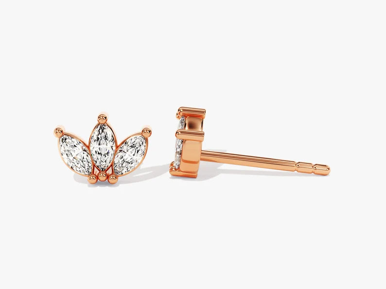 0.60ct Crown Stud Diamond Earrings in 9k Gold