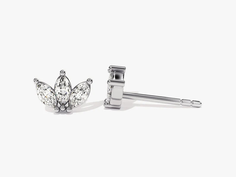 0.60ct Crown Stud Diamond Earrings in 9k Gold