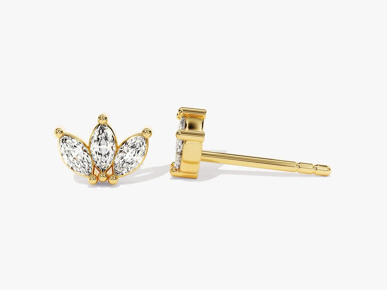 0.60ct Crown Stud Diamond Earrings in 9k Gold