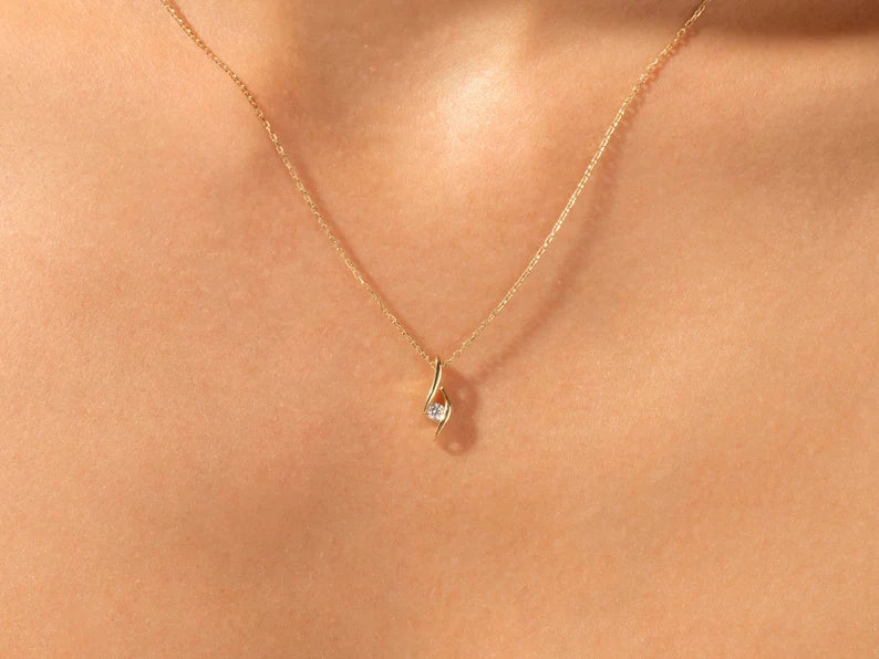 0.10ct Solitaire Diamond Pendant in 9k Gold